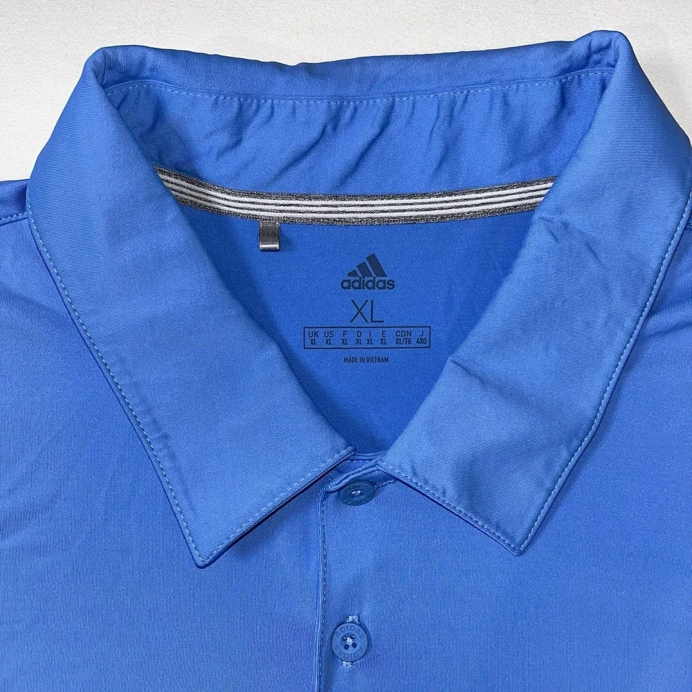 Adidas Golf Polo Shirt Mens XL Blue White Striped Sleeve FW19 Ultimate‎ Tech